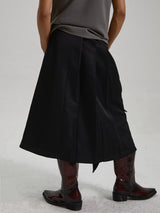 Unisex Long Asymmetrical Pleated Acetate Dress
