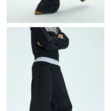 Black Side Adjustable Chain Casual Pants