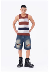 Men's Breathable Colorblock Mesh Knit Vest