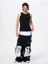 Men's Ripped Double Waist Jeans