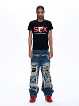 Streetwear Letter Print Crew Neck Tees