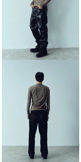 Wrinkled Slim Fit Long Sleeve Top