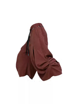 Balloon Pleated Acetate Tencel Cropped Pants