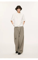 High Waist Wide Leg Belted Pants