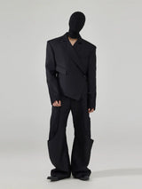 Men's Casual Slim Asymmetric Lace Blazer