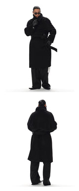 Men's Knee-length Suri Wool Overcoat