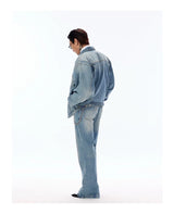 Structured Heavy Wash Denim Jacket