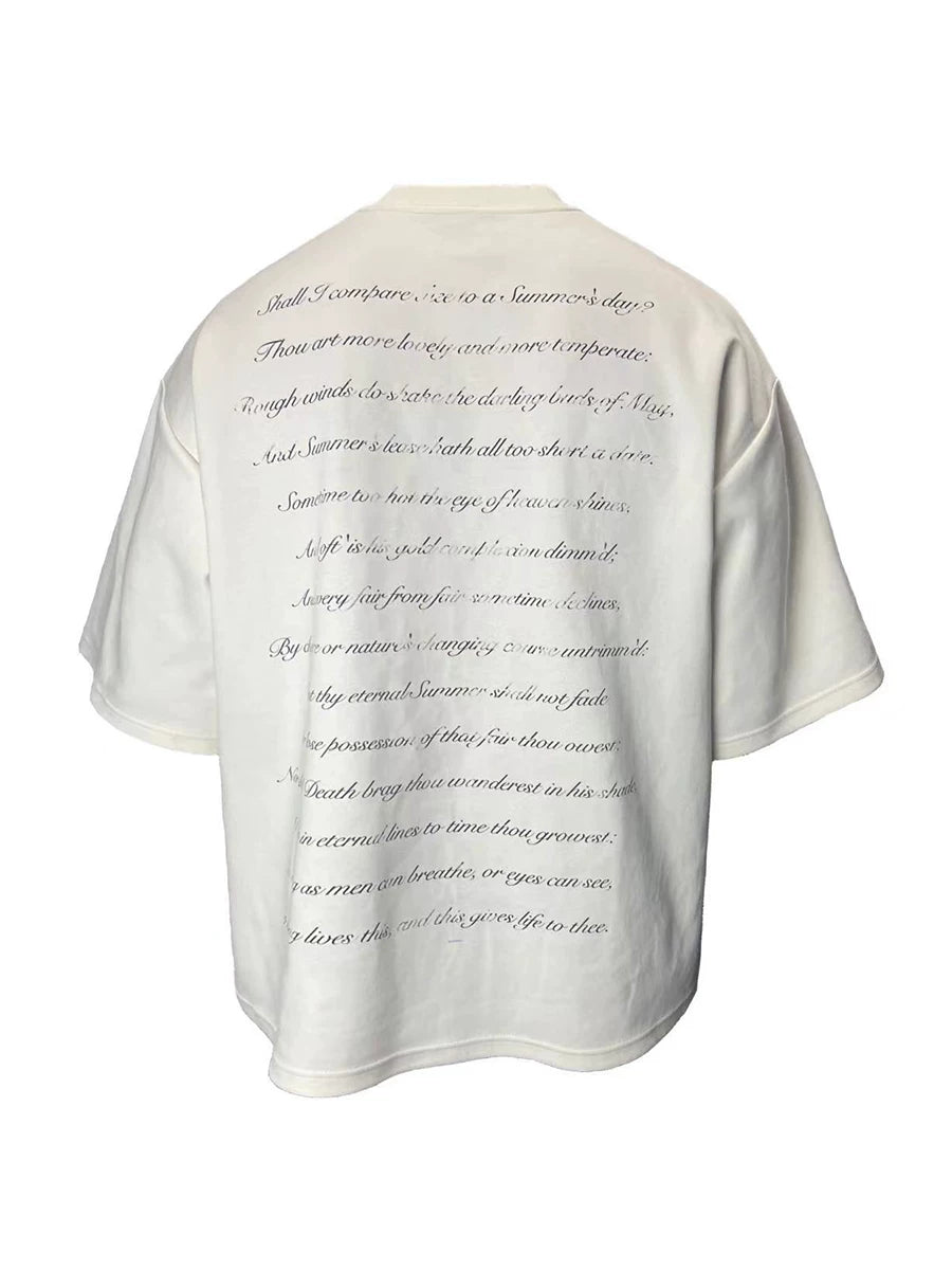Shakespeare Poetry Heavyweight White Cotton Tee