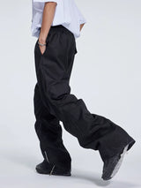 Double Pleated Zip Straight Loose Pants