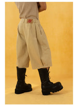 Men's Red Khaki Loose Vintage Shorts
