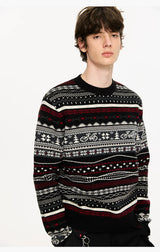 Fair Isle Milk Cotton Knit Sweater