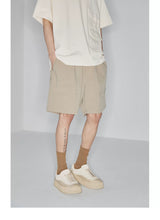 Plaid Multi-Pocket Elastic Waist Shorts