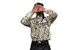 Leopard Print Stand Collar Sweatshirt