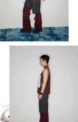 Y2K Punk Lace-Up Plaid Cargo Pants