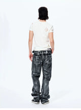 Men's Heavy Silver Straight Leg Jeans