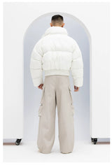 Men's Black White Gray Puffer Jacket