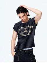 Rivet Striped Flutter Sleeve Tee