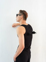 Y2K Black Devil Wings Slim Tank