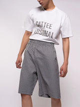 Men's Retro Black White Plaid Shorts
