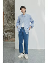 80s Cotton Oxford Asymmetric Pocket Shirt