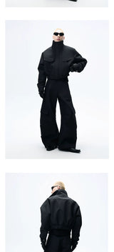 Men's Black Loose Wide Leg Pants