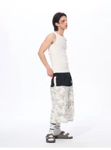 Men's Patchwork Ripped White Camo Pants