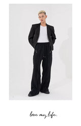 Men's Two-Tone Zip Shoulder Pad Jacket