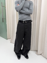 Black Gray Lightweight Washed Parachute Pants