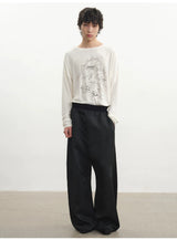 Low Rise Curved Pleated Quilted Pants