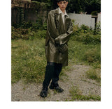 Studded Patent Leather Oversized Trench Coat
