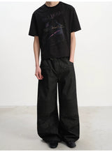 Baguette Print Textured Short-sleeve Tee