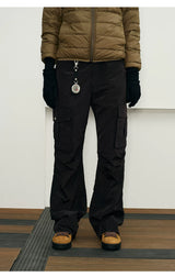 Reflective Liquid Nylon Cargo Parachute Pants