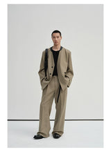 Waist-Adjustable Striped Flared Merino Wool Pants