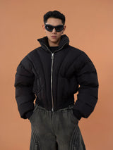 Men's Black Cropped Puffer Jacket