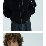 Warm Heavy Fur Bomber Puffer Coat
