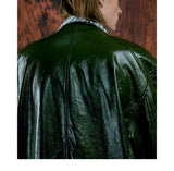 Studded Patent Leather Oversized Trench Coat