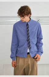 Plaid Tie Patchwork Long Sleeve Shirt