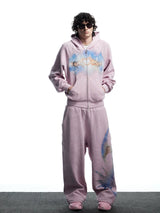 Vintage Pink Embellished Dual Waistband Sweatpants