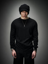 Fitted Dark Tailored Merino Cashmere Sweater