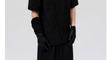 Asymmetric Slant Collar Short Sleeve Shirt