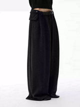 Leopard Print Jacquard Pleated Straight Pants