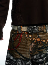 Vintage Honeysuckle Brown Horsehair Leather Belt