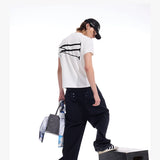 White Waffle Print Raglan Boxy Tee