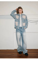 Vintage Wash Plaid Long Sleeve Shirt