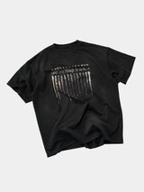 Loose Washed Black Printed Cotton Tee