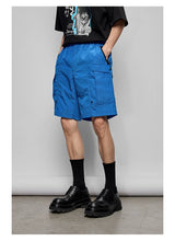 Pleated Metal Nylon Tech Cargo Shorts