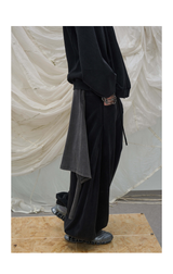 Casual Washed Detachable Tee Flap Sweatpants