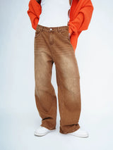 Men's Brown Vintage Wide Leg Jeans