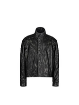 Oversized Distressed Nightfang Leather Biker Jacket