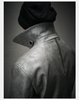Vintage Stand Collar Biker Jacket